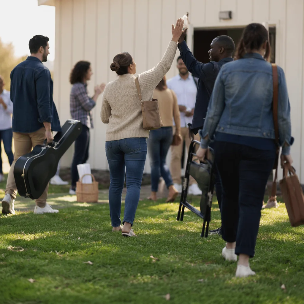 Church Plant First Service Celebration Outdoors