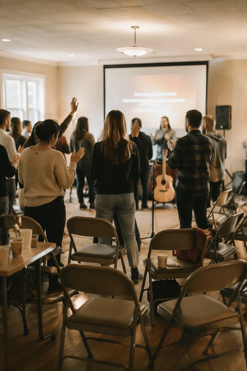 Excited First Small Group Church Gathering