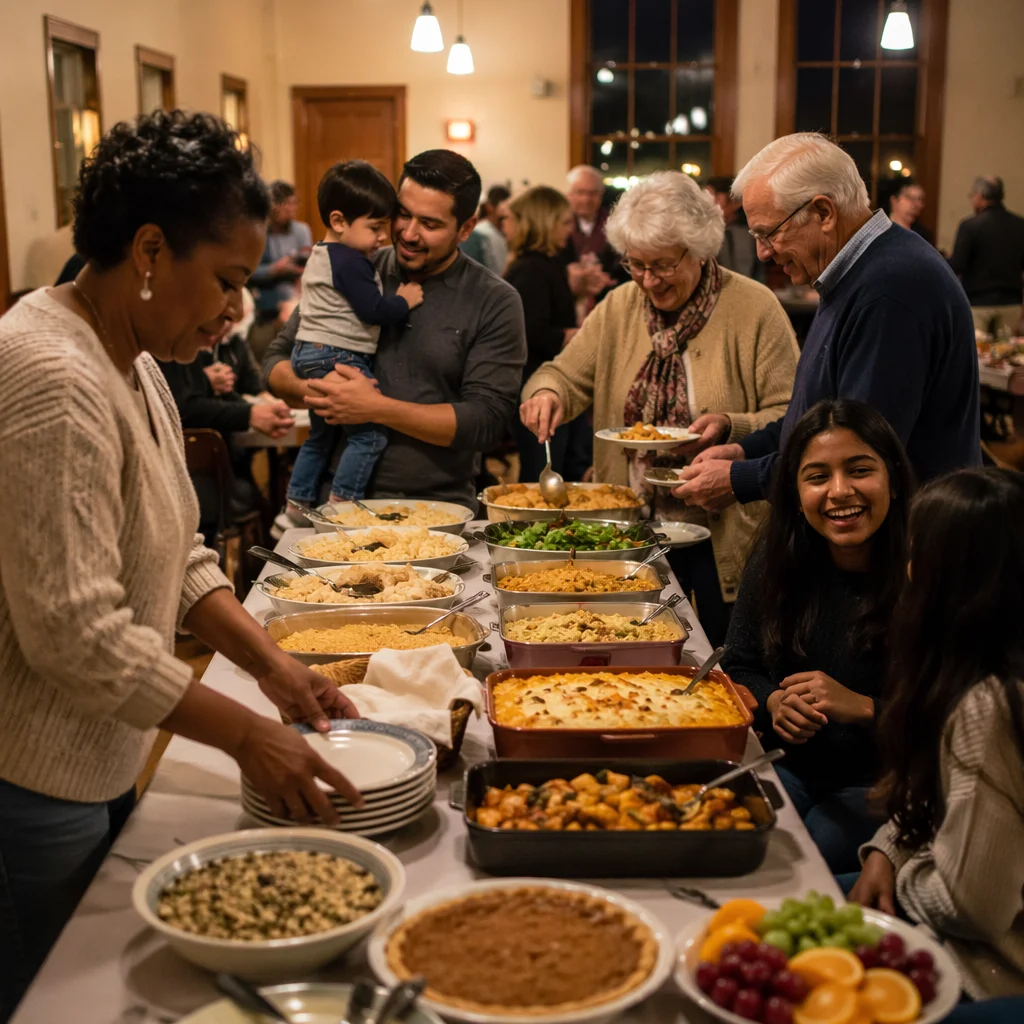 Community Potluck Dinner in Fellowship Hall