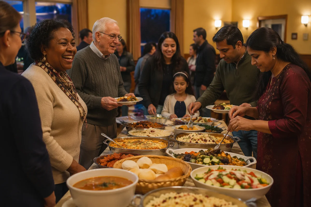 Community Potluck Dinner in Fellowship Hall