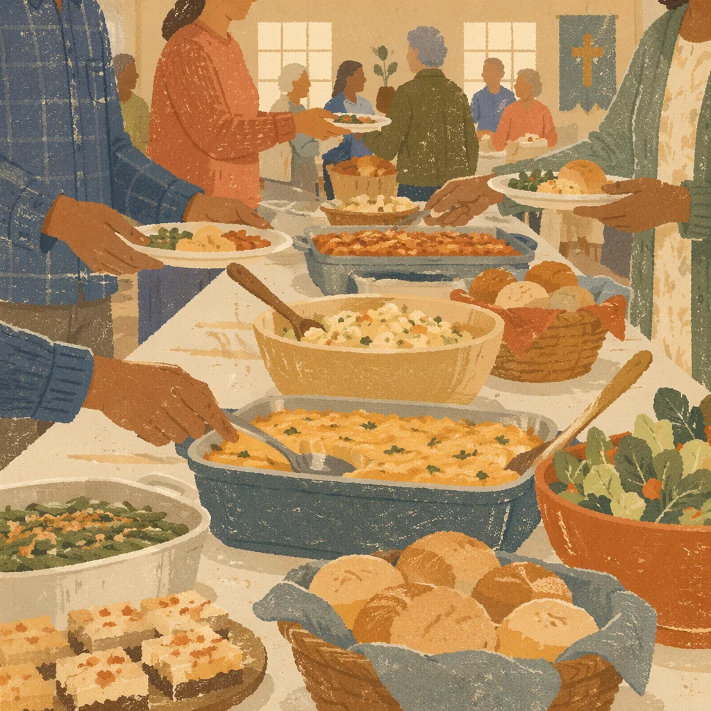 Warm Church Potluck Fellowship Dinner
