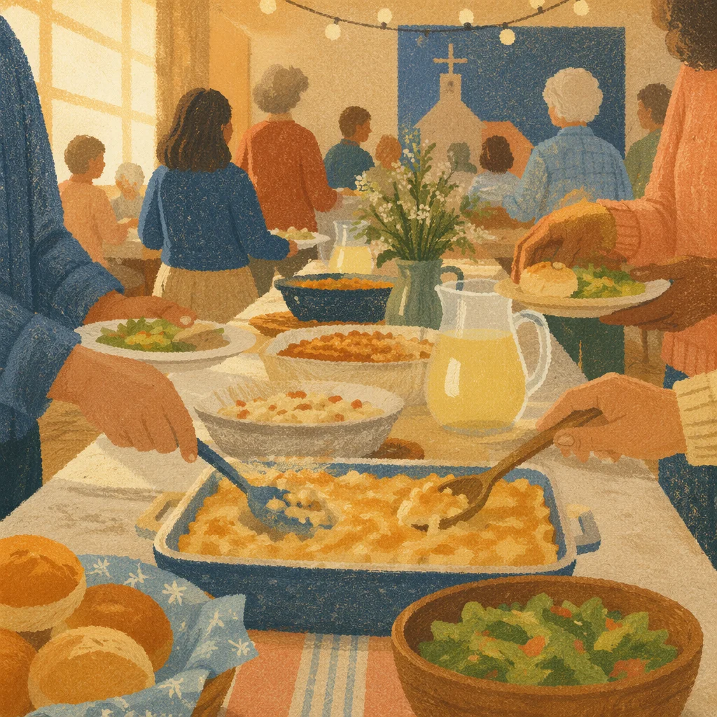 Warm Church Potluck Fellowship Dinner