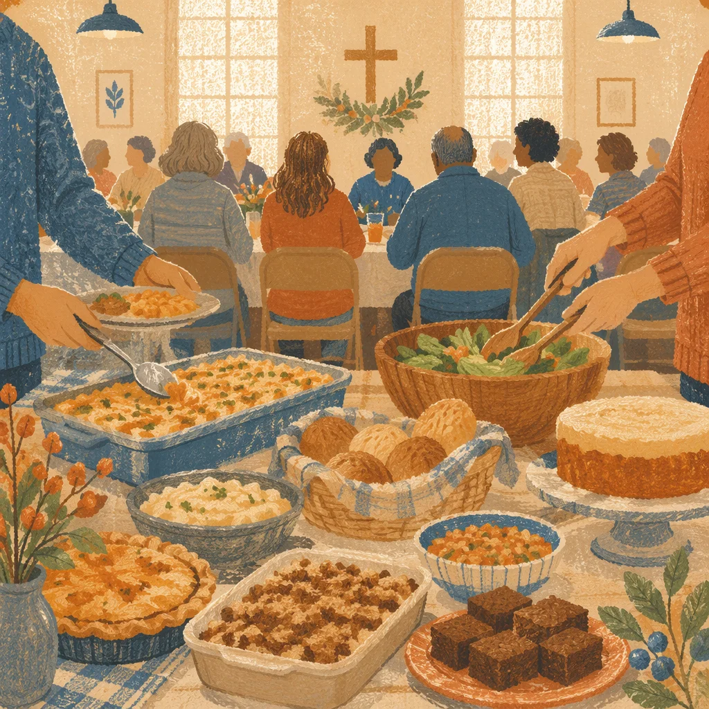 Warm Church Potluck Fellowship Dinner