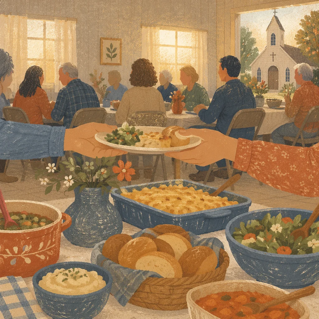 Warm Church Potluck Fellowship Dinner
