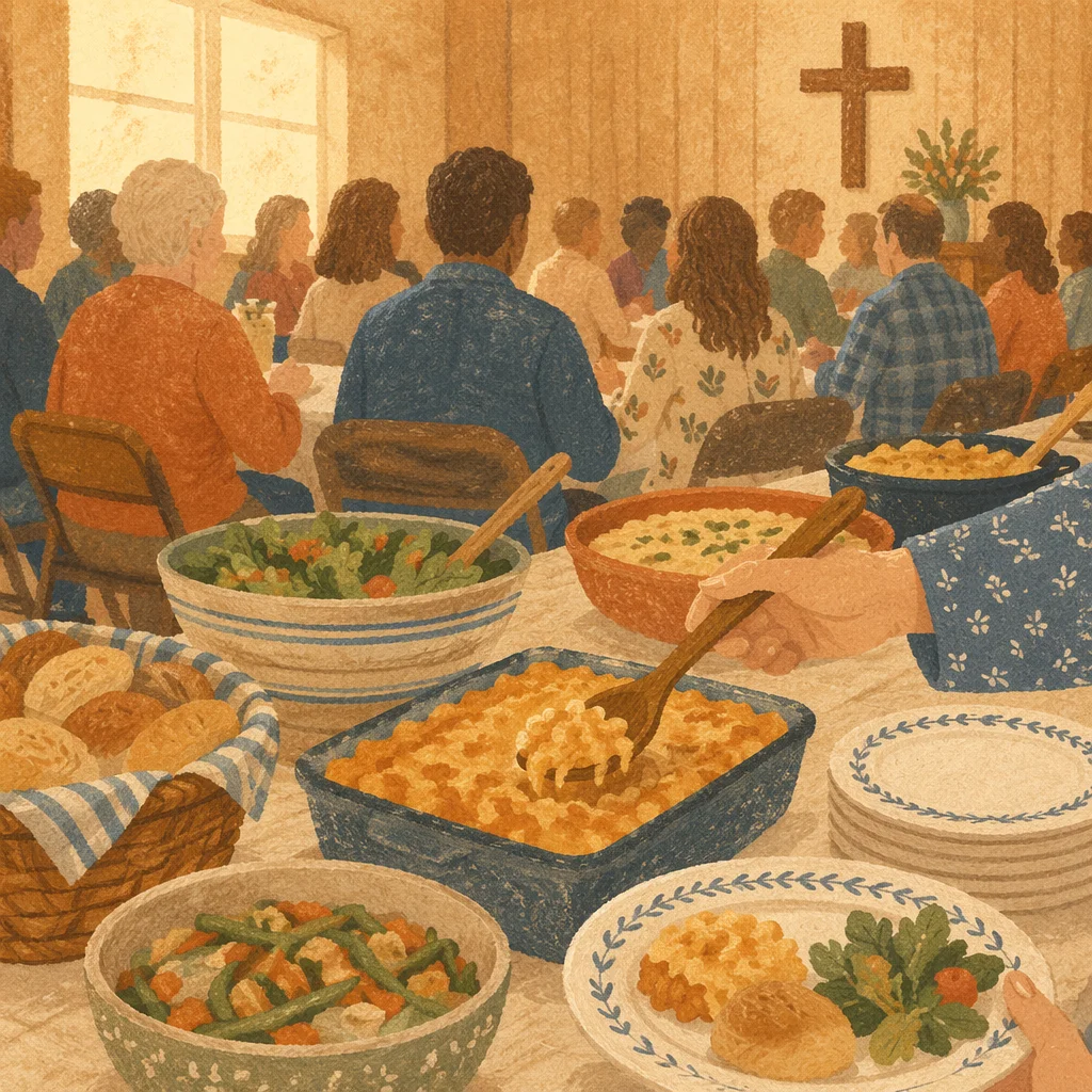 Warm Church Potluck Fellowship Dinner