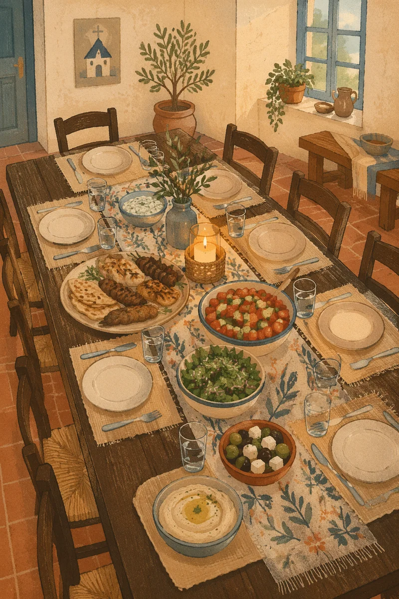 Welcoming Church Potluck Fellowship Table