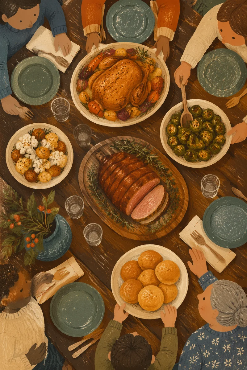 Church Potluck Fellowship Dinner Table