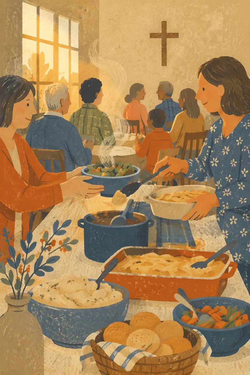 Warm Church Potluck Fellowship Dinner