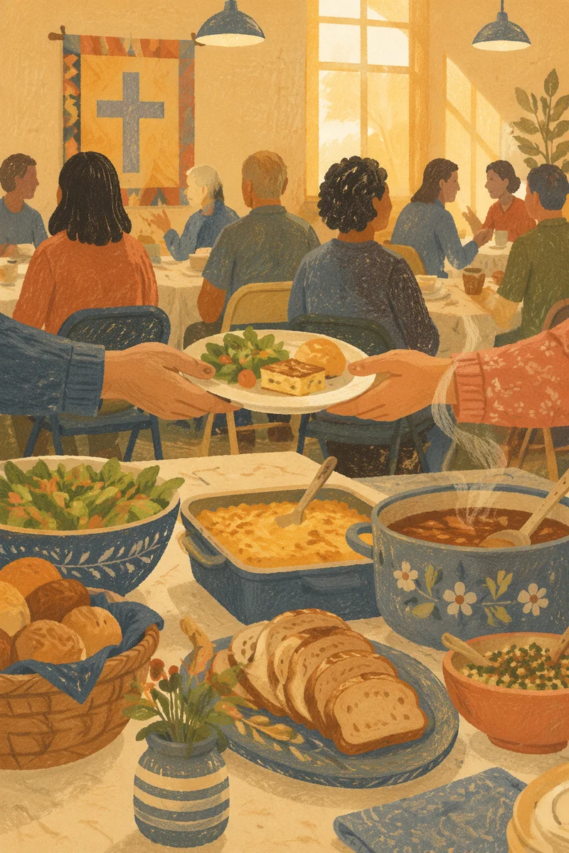 Warm Church Potluck Fellowship Dinner