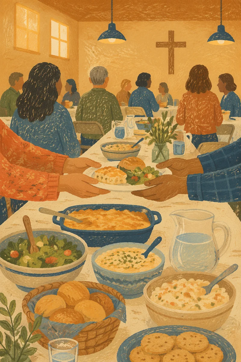 Warm Church Potluck Fellowship Dinner