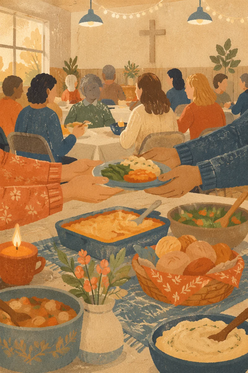 Warm Church Potluck Fellowship Dinner