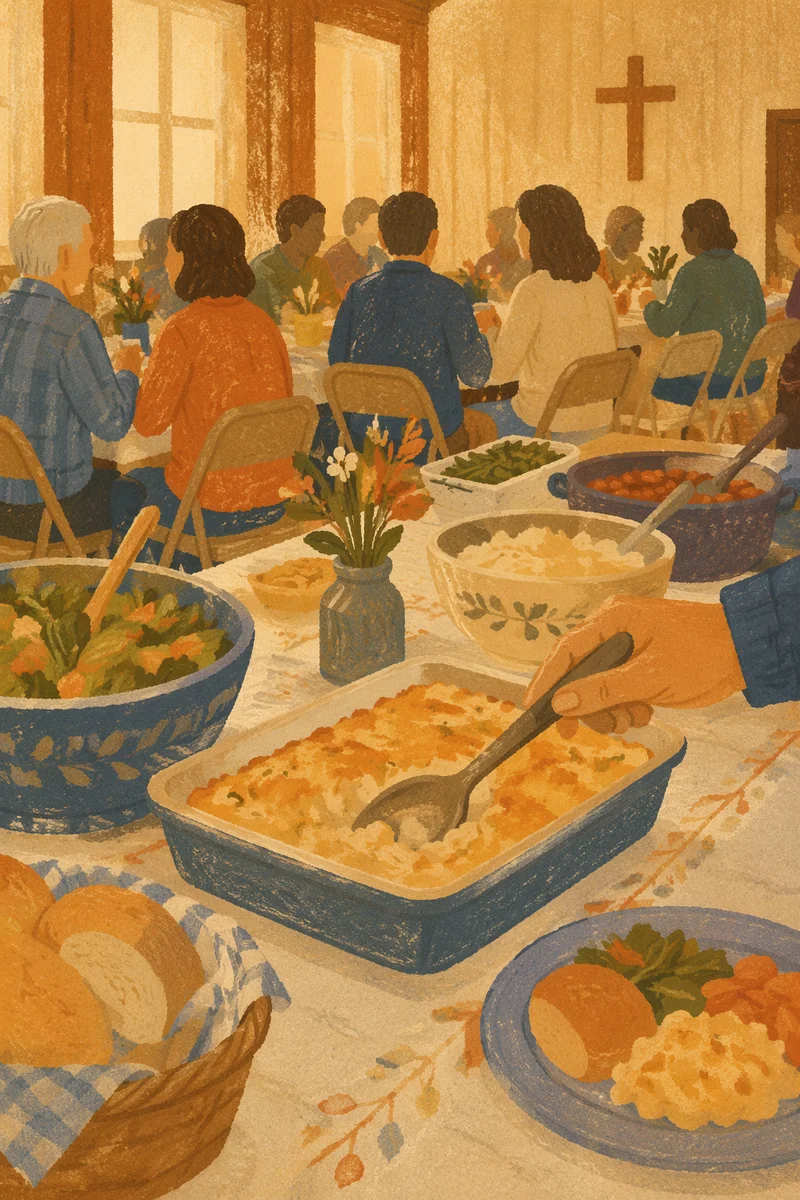Warm Church Potluck Fellowship Dinner
