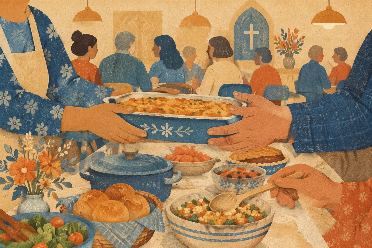 Warm Church Potluck Fellowship Dinner