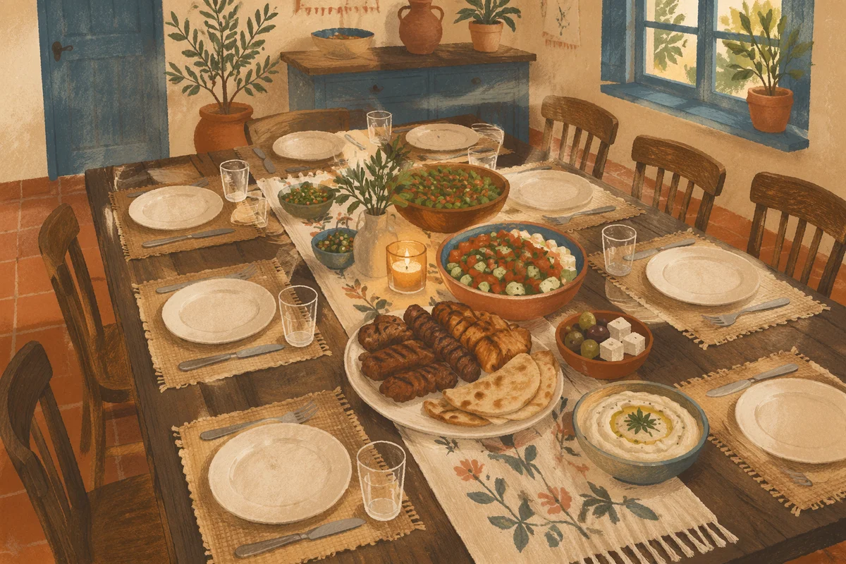 Welcoming Church Potluck Fellowship Table