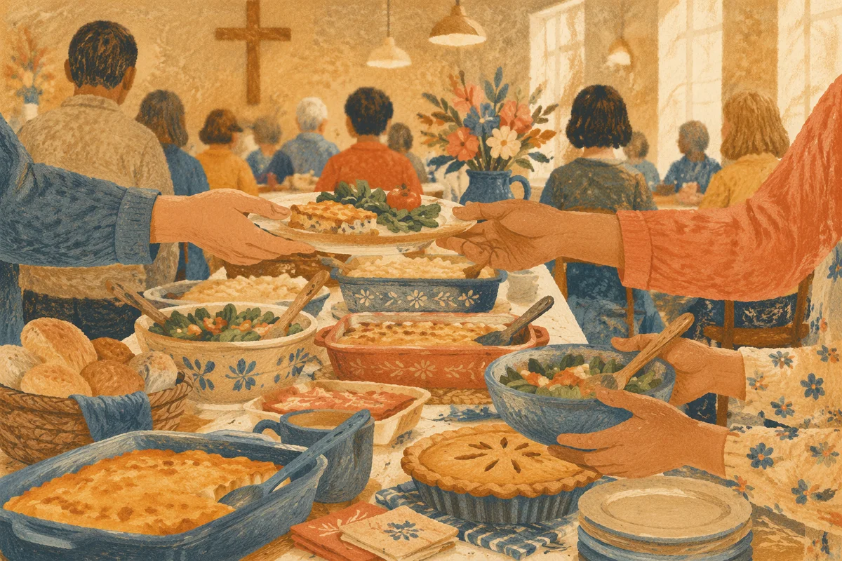 Warm Church Potluck Fellowship Dinner