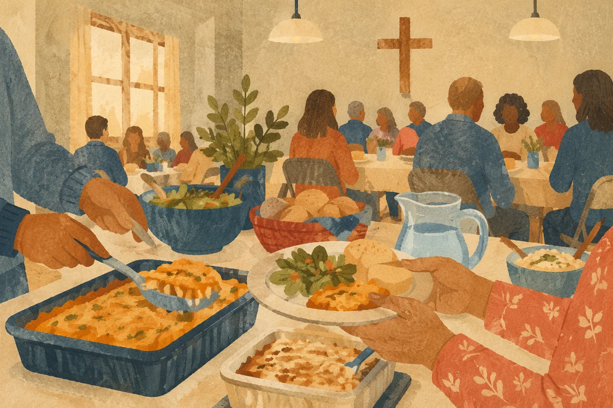 Warm Church Potluck Fellowship Dinner