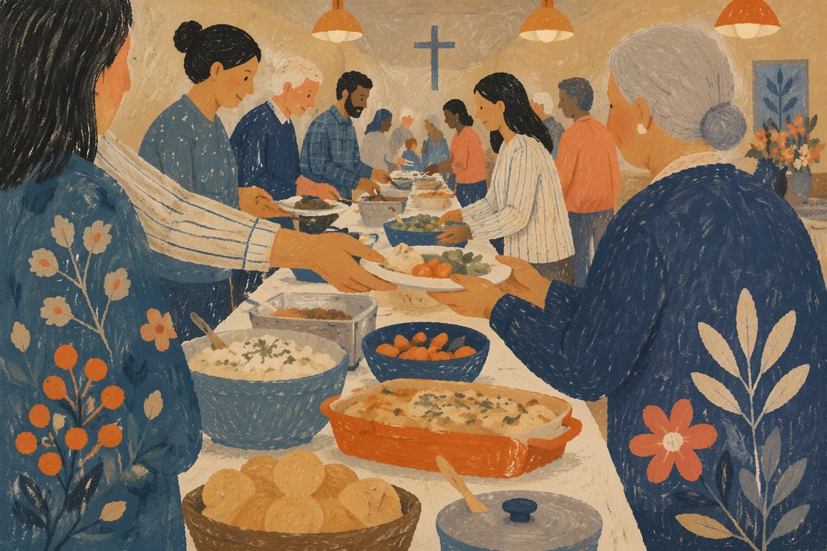 Warm Church Potluck Fellowship Dinner