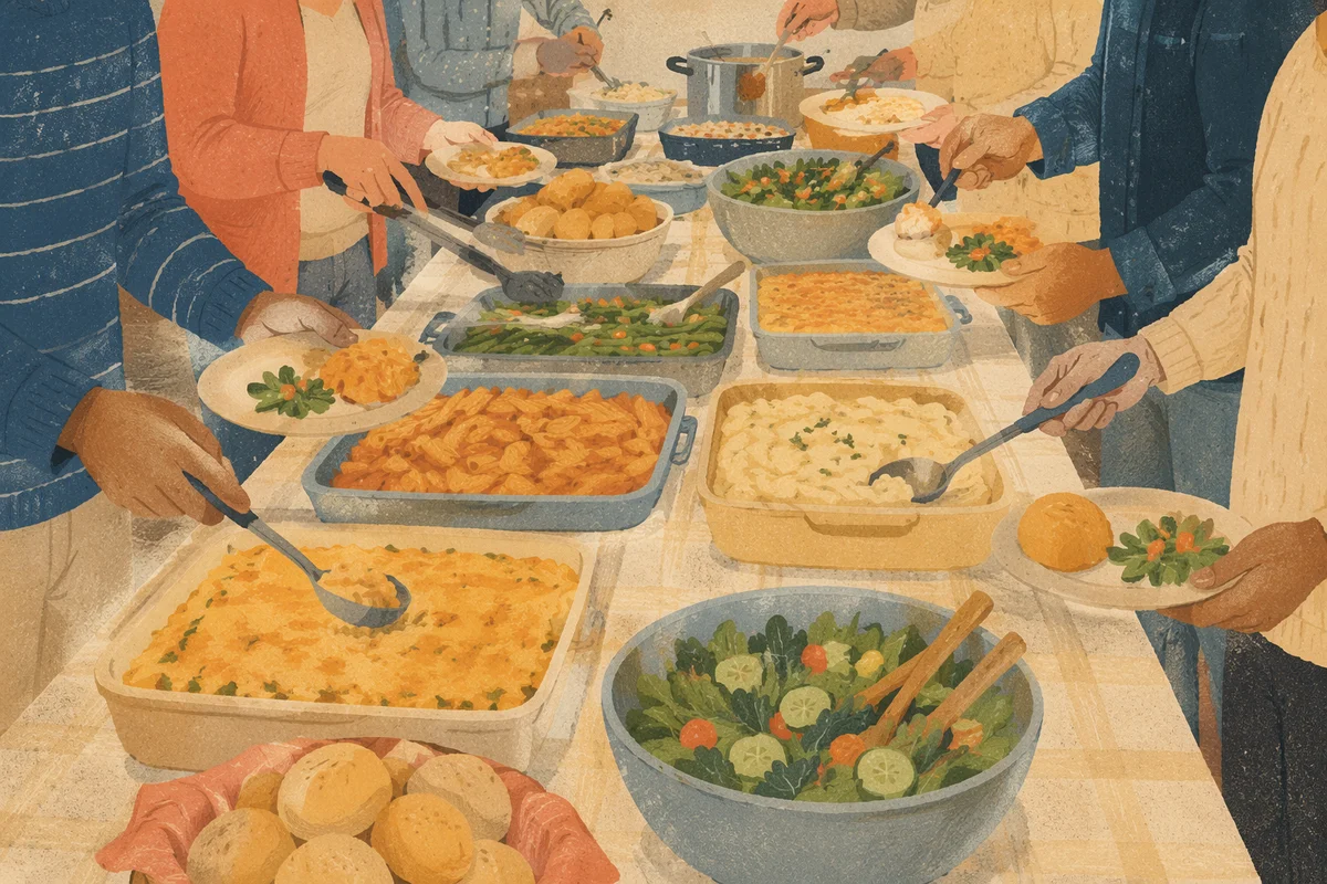 Church Potluck Fellowship Dinner Table