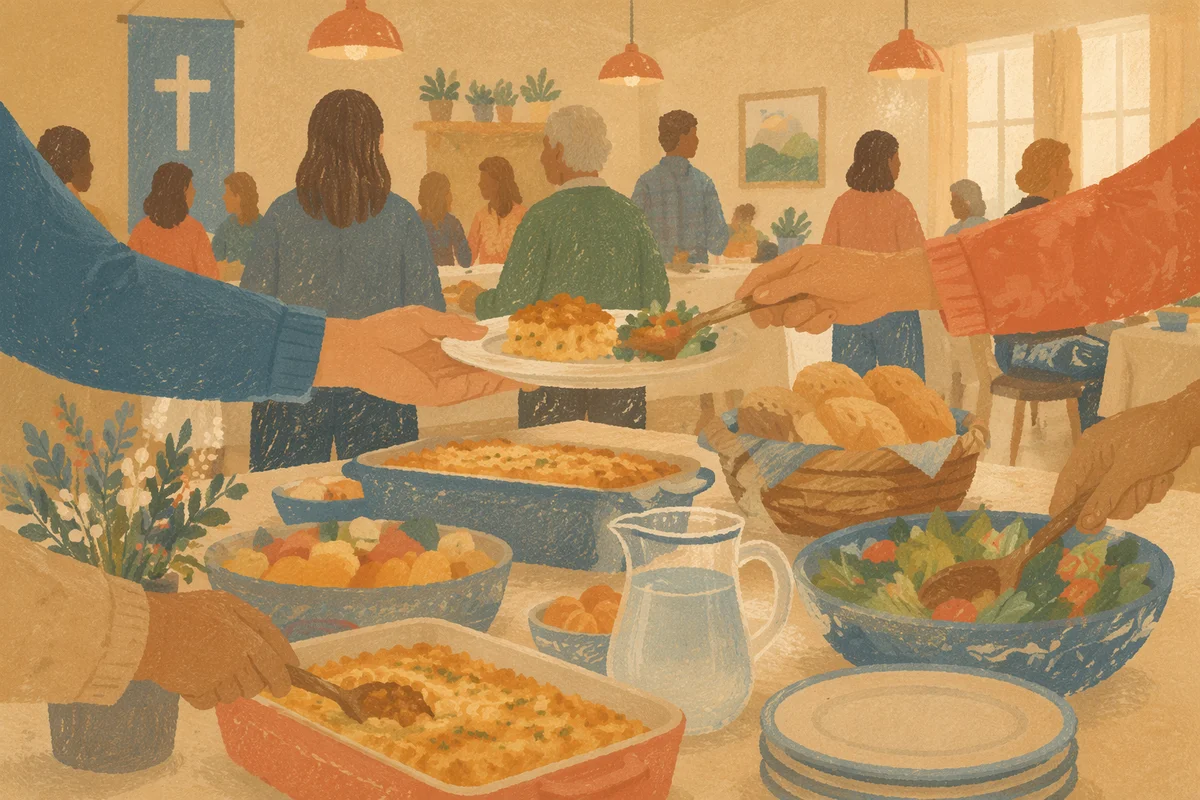 Warm Church Potluck Fellowship Dinner