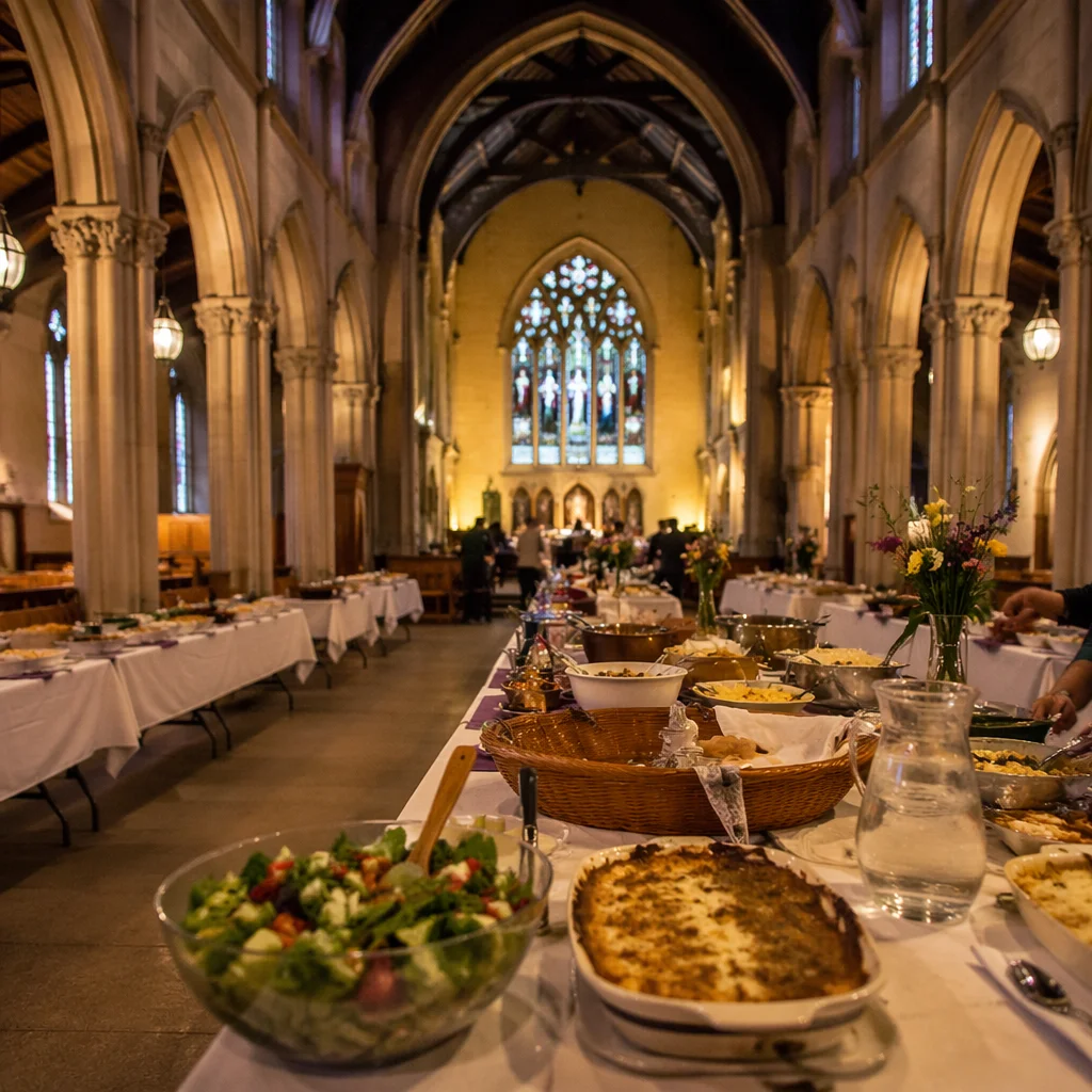 Church Potluck Fellowship in Historic Stone Hall