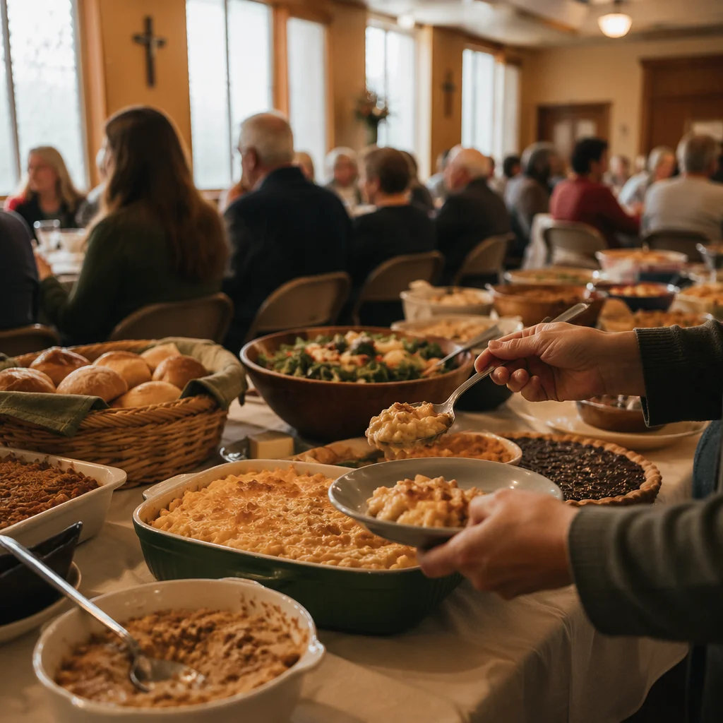 Warm Church Potluck Fellowship Dinner