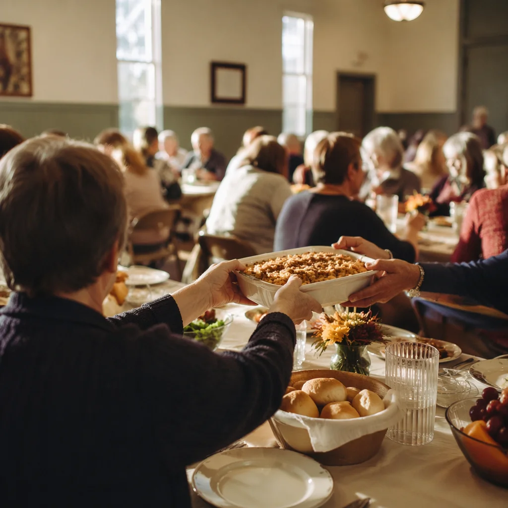 Warm Church Potluck Fellowship Dinner