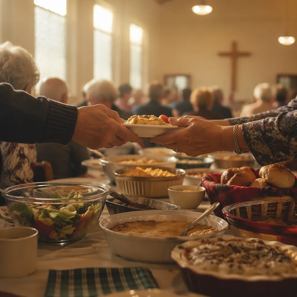 Warm Church Potluck Fellowship Dinner