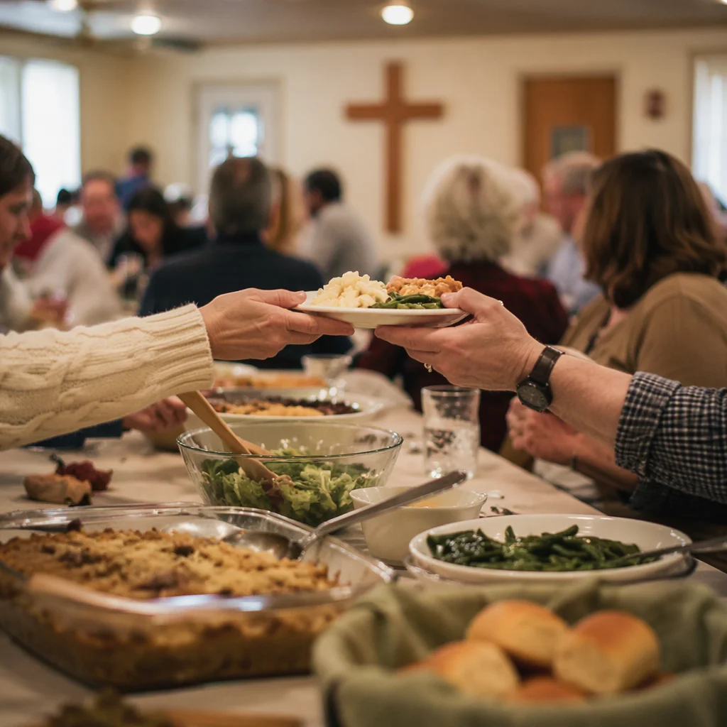 Warm Church Potluck Fellowship Dinner