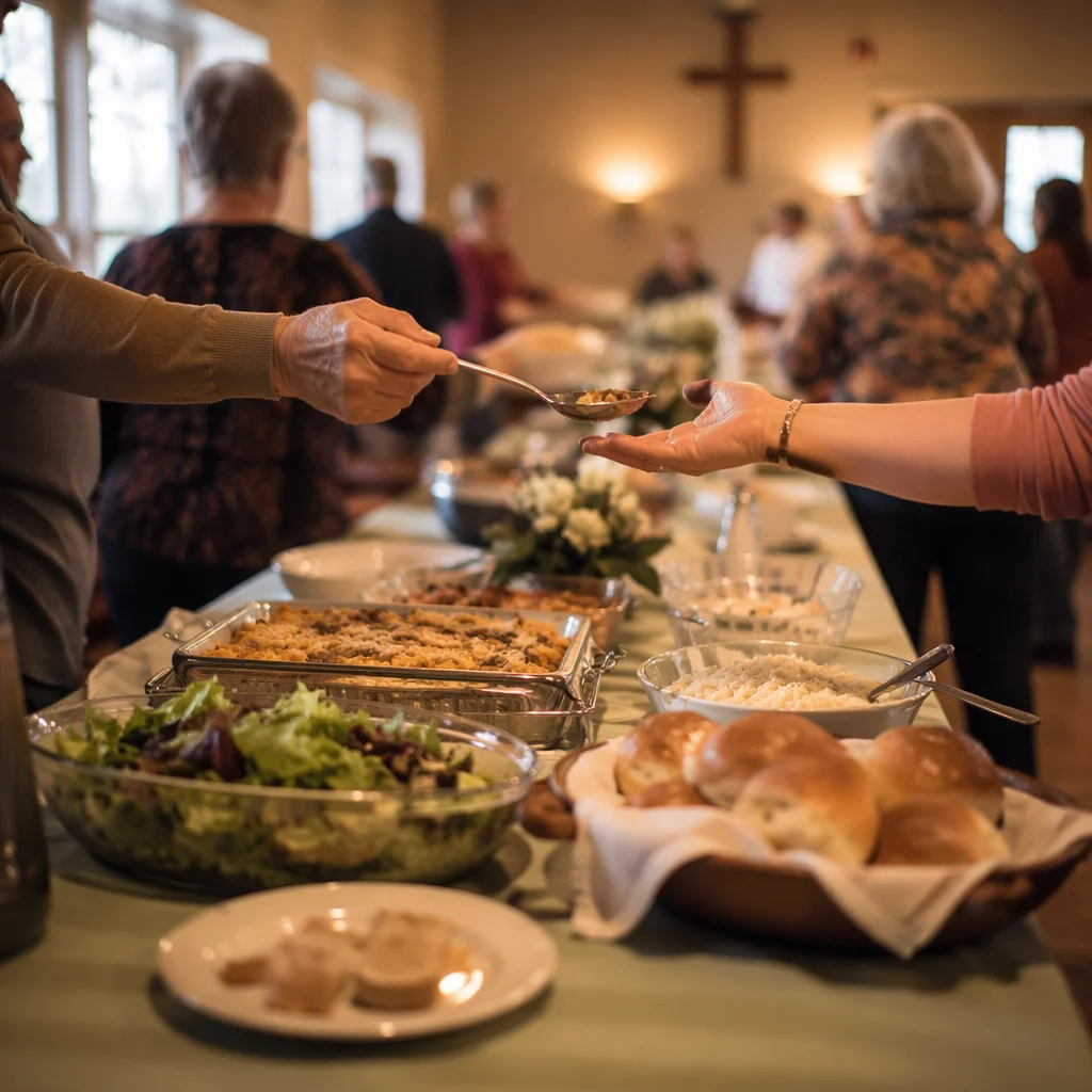 Warm Church Potluck Fellowship Dinner