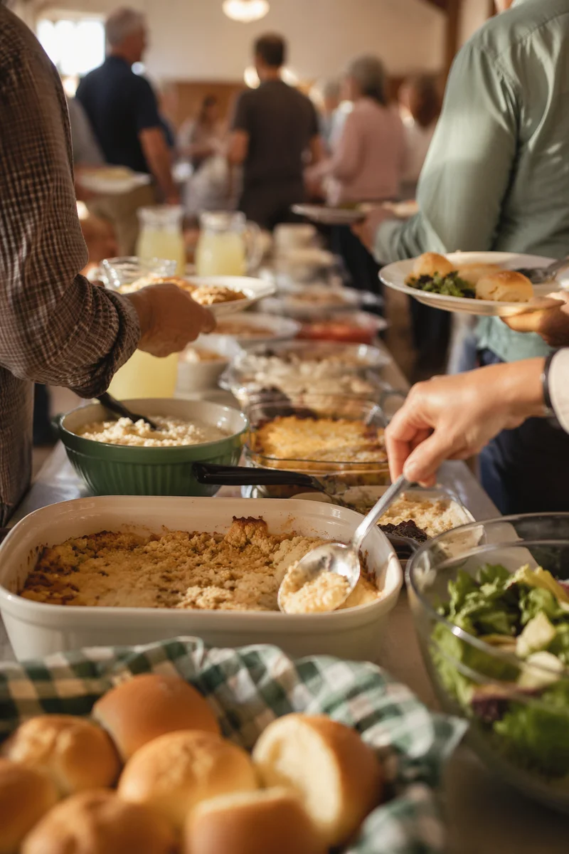 Warm Church Potluck Fellowship Dinner