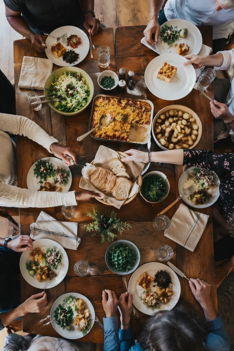 Church Potluck Fellowship Dinner Table