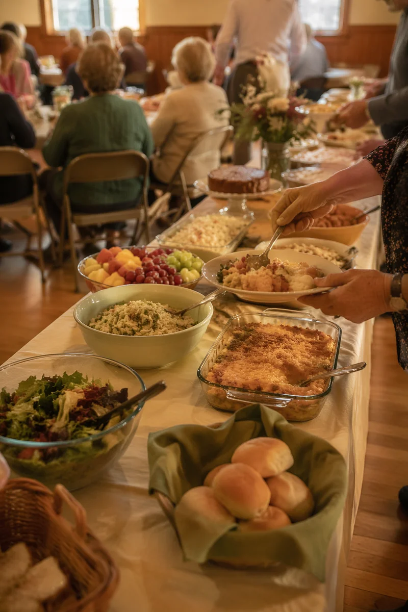 Warm Church Potluck Fellowship Dinner