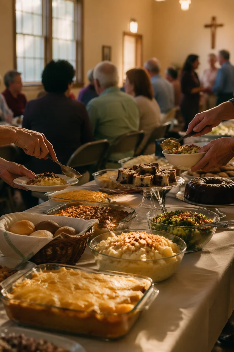 Warm Church Potluck Fellowship Dinner