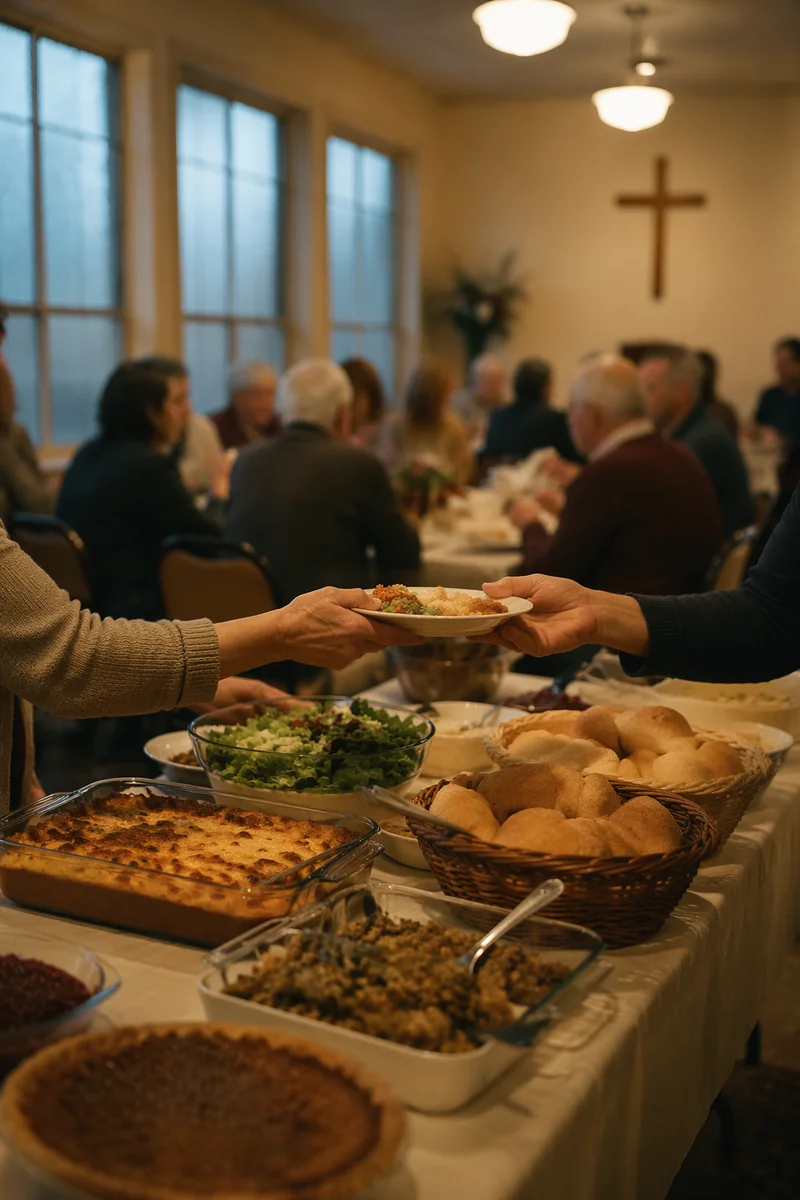 Warm Church Potluck Fellowship Dinner