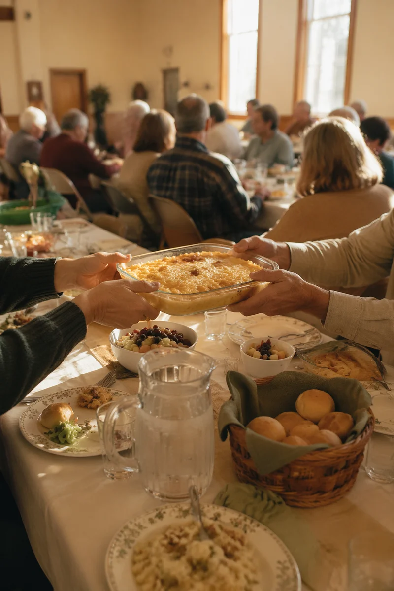 Warm Church Potluck Fellowship Dinner