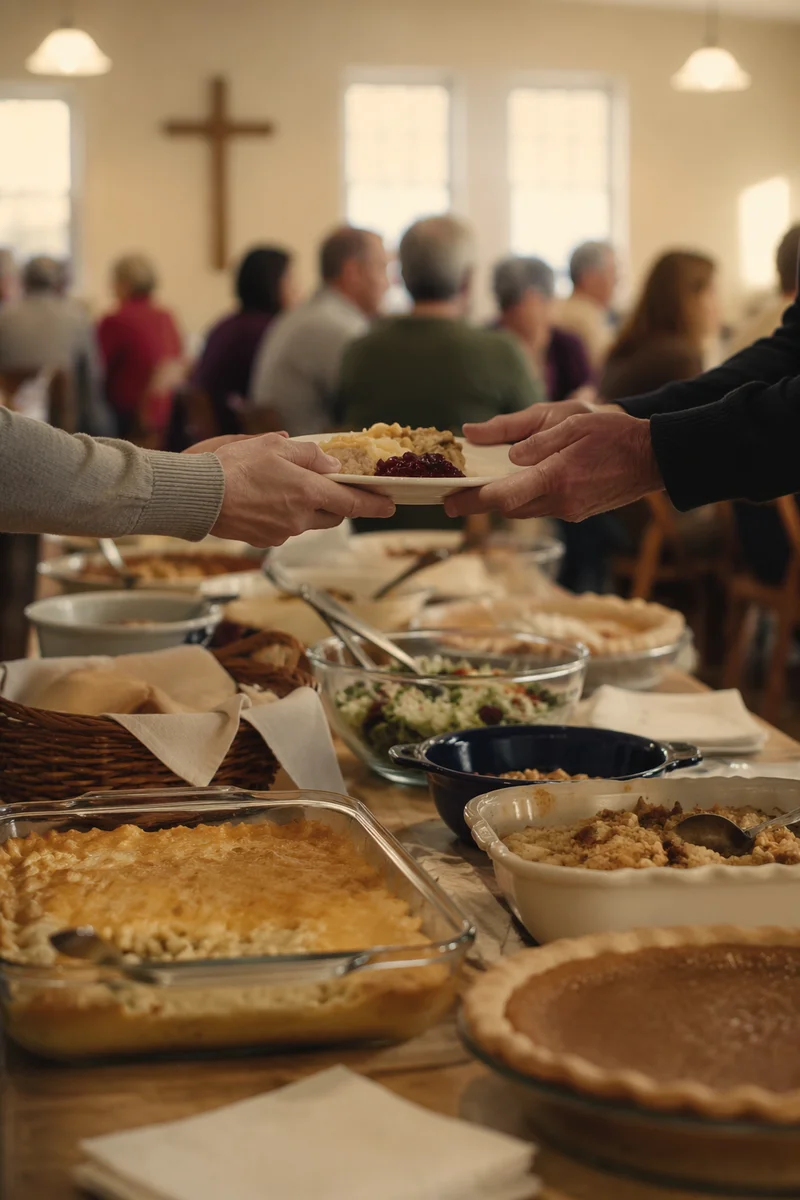 Warm Church Potluck Fellowship Dinner