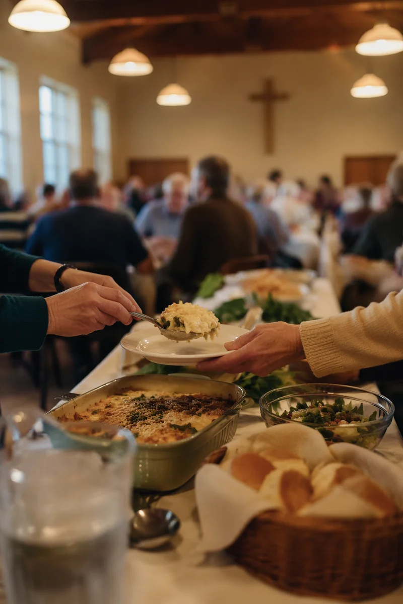 Warm Church Potluck Fellowship Dinner