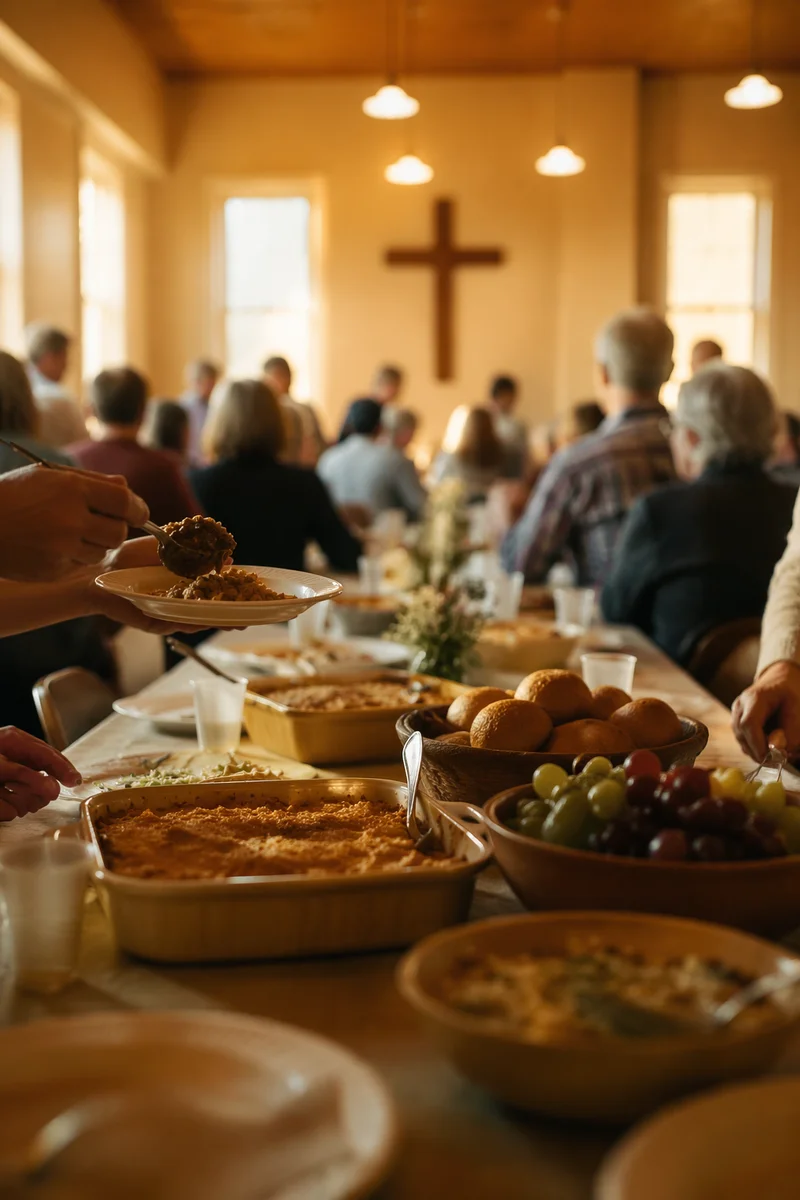 Warm Church Potluck Fellowship Dinner
