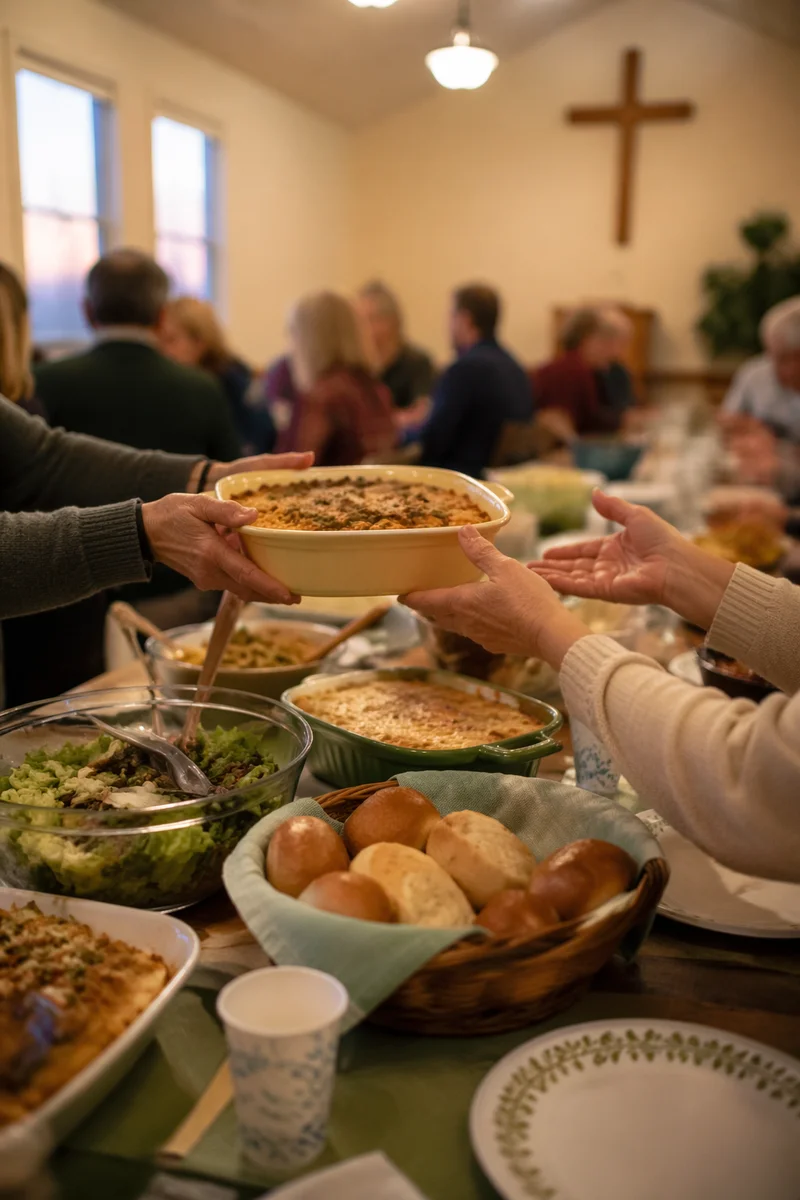 Warm Church Potluck Fellowship Dinner
