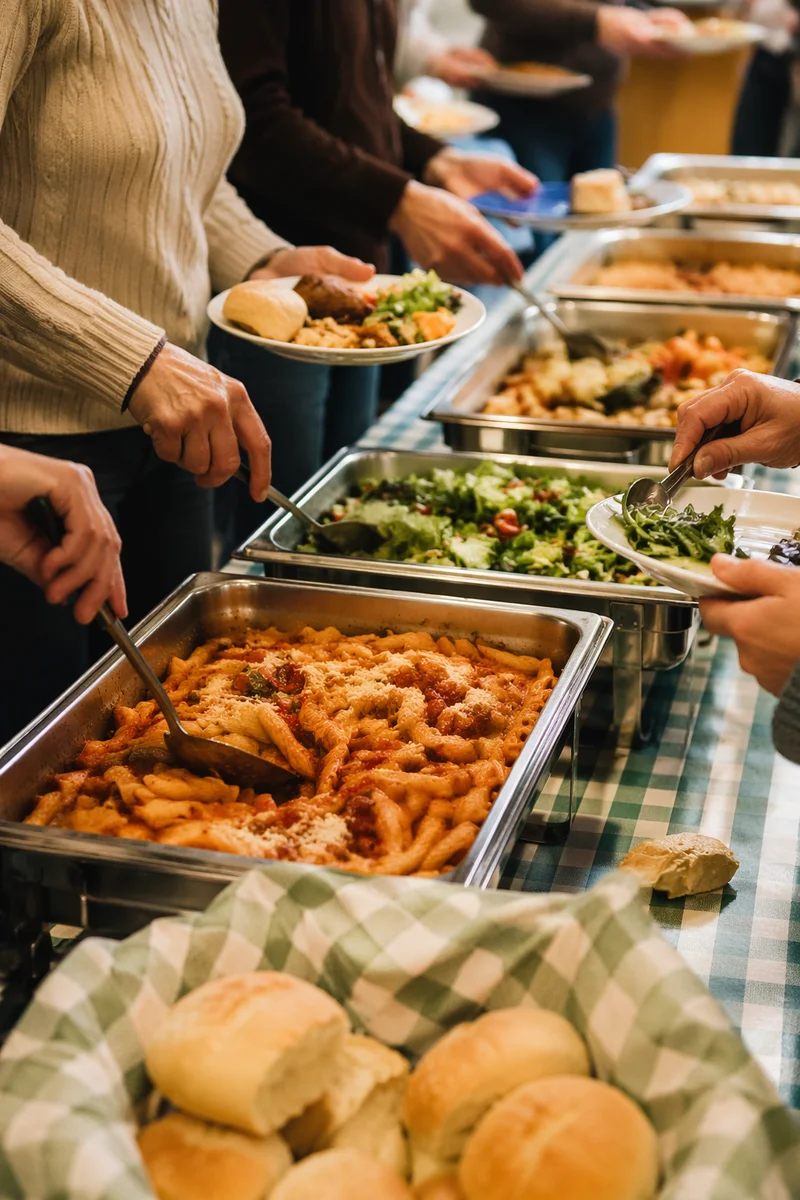 Warm Church Potluck Fellowship Dinner