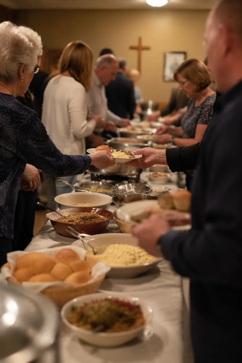 Warm Church Potluck Fellowship Dinner