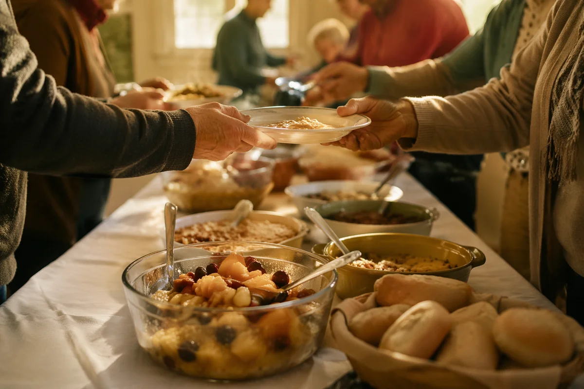 Warm Church Potluck Dinner Fellowship