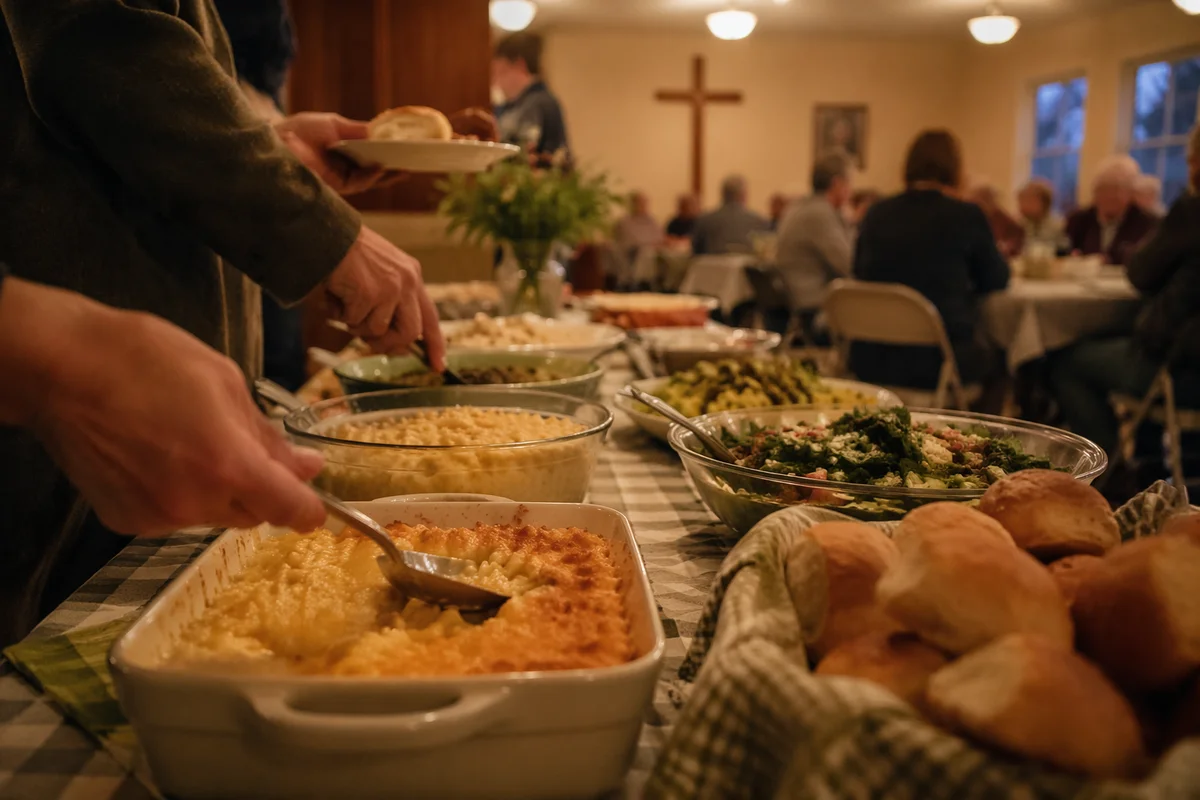 Warm Church Potluck Fellowship Dinner