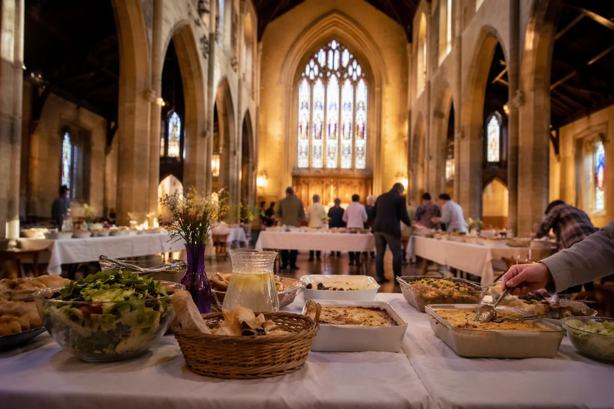 Church Potluck Fellowship in Historic Hall
