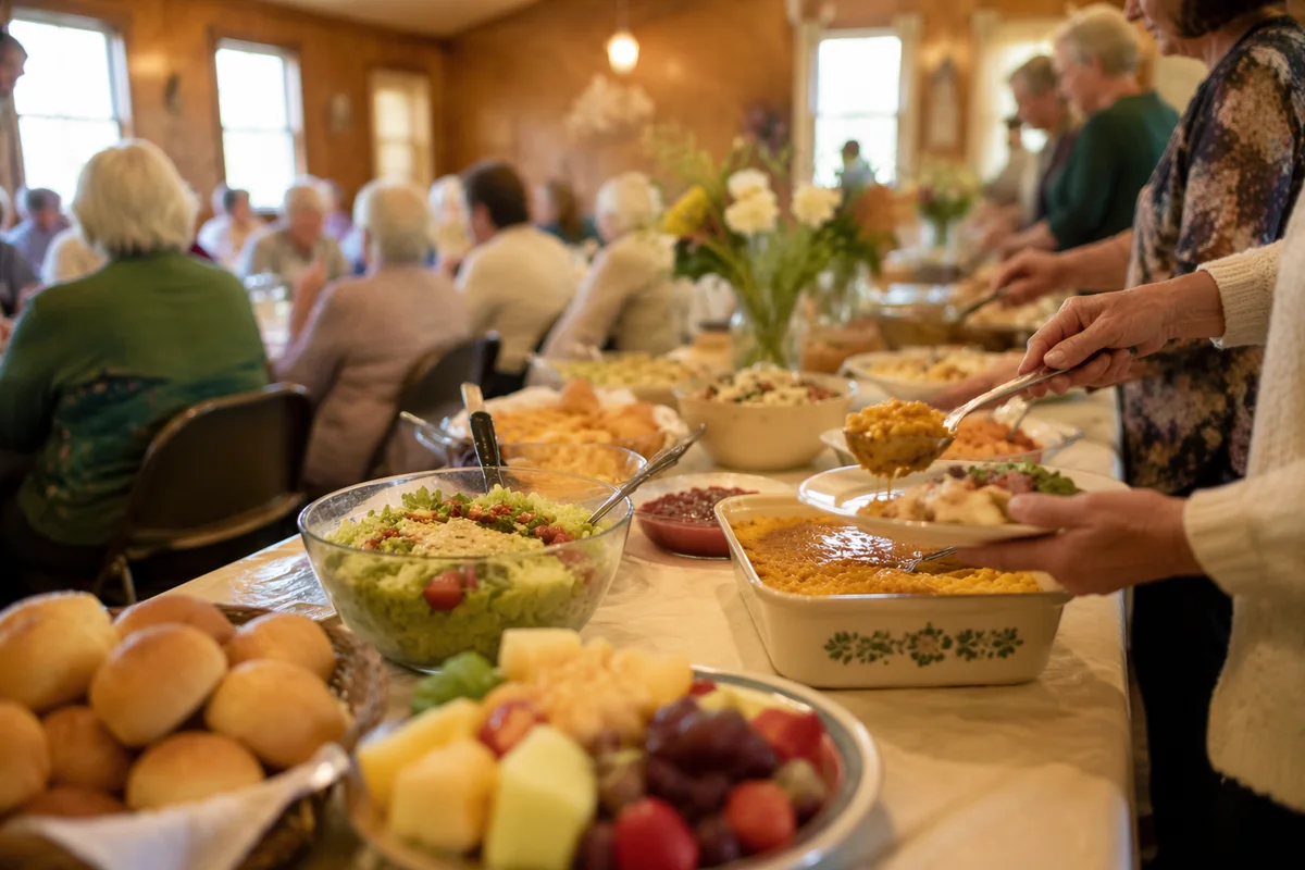 Warm Church Potluck Dinner Fellowship