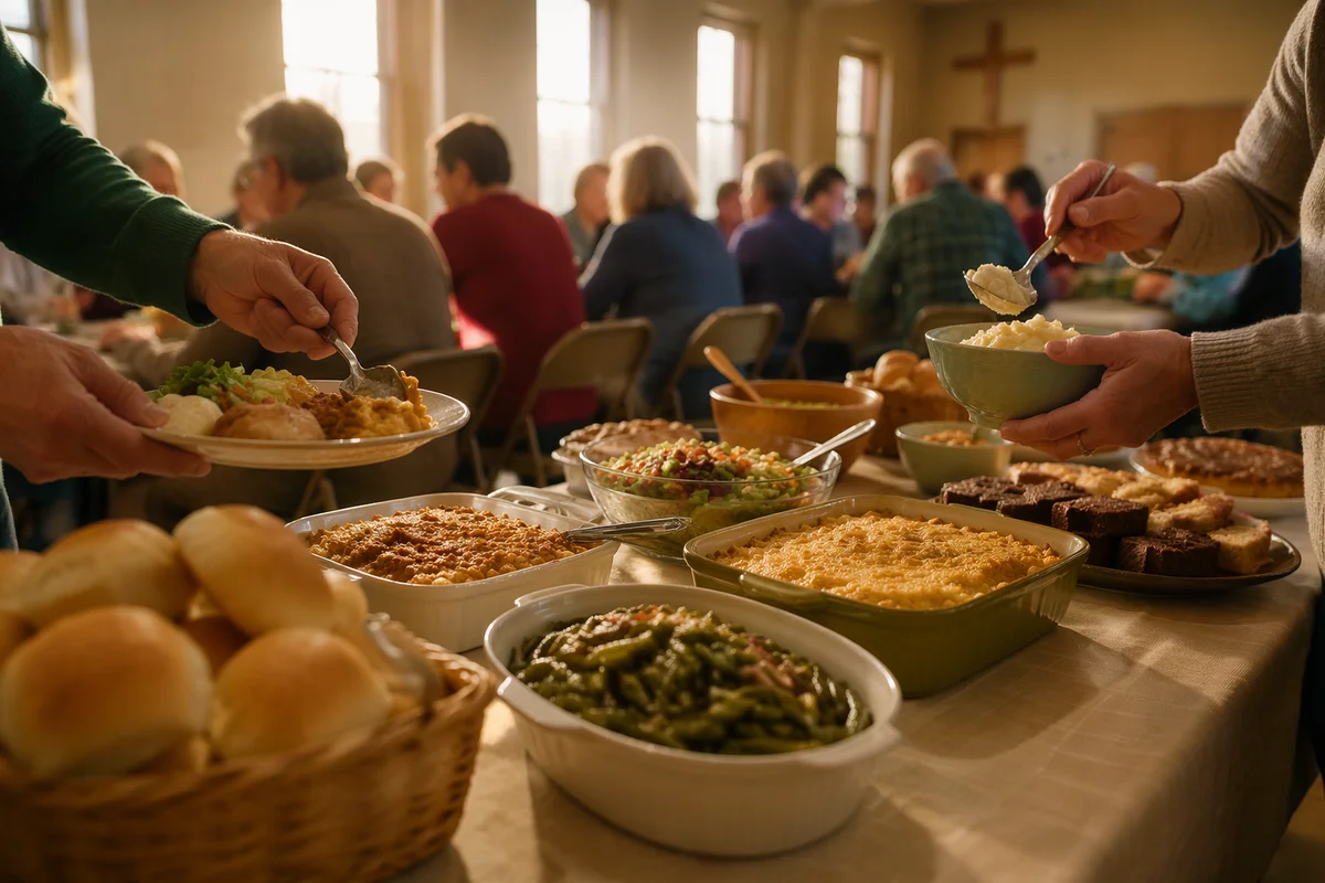 Warm Church Potluck Fellowship Dinner