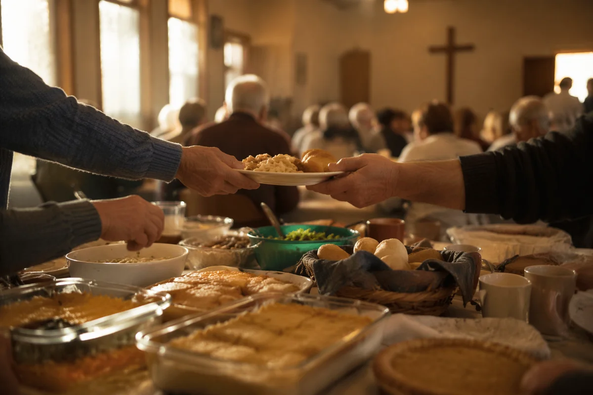 Warm Church Potluck Fellowship Dinner