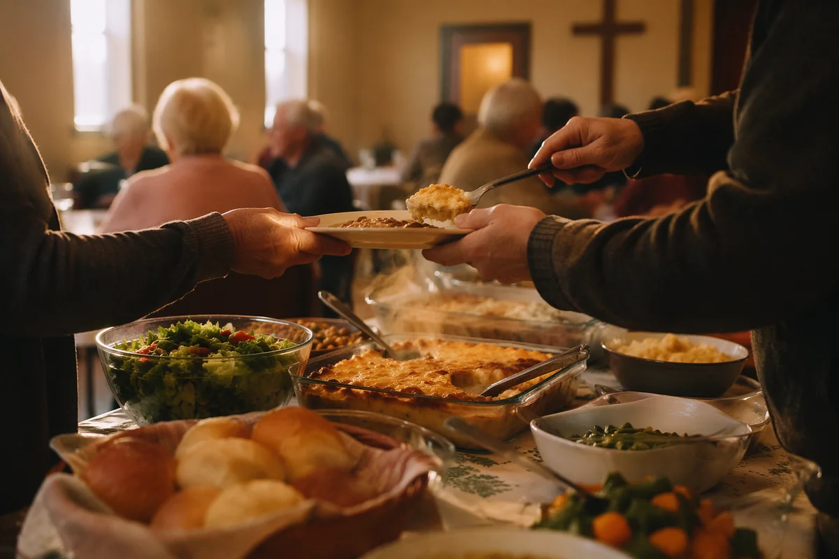 Warm Church Potluck Fellowship Dinner