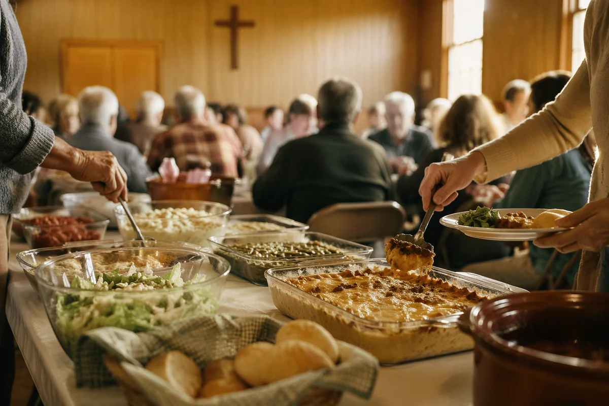 Warm Church Potluck Fellowship Dinner
