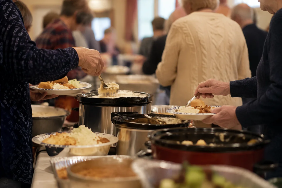 Warm Church Potluck Fellowship Dinner